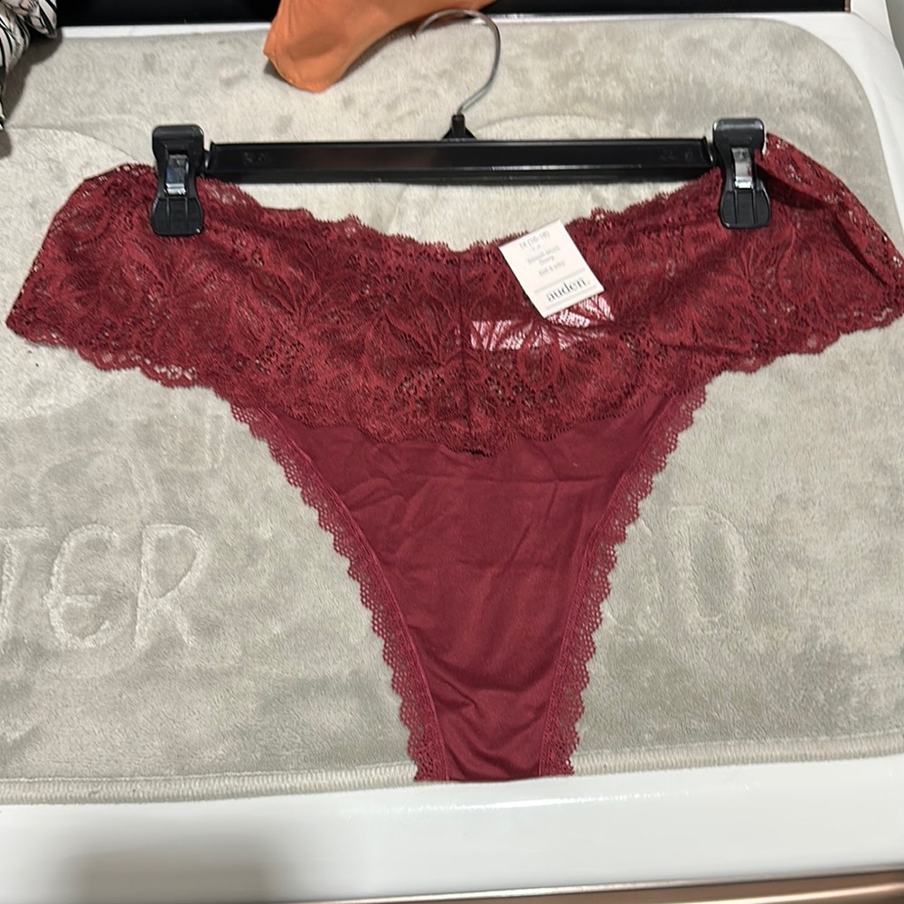 Auden Red Lace Thong Panties